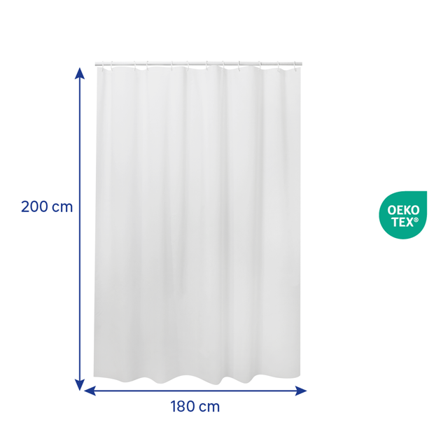 Cortina de duche 180x200 cm branca Sensea Mia