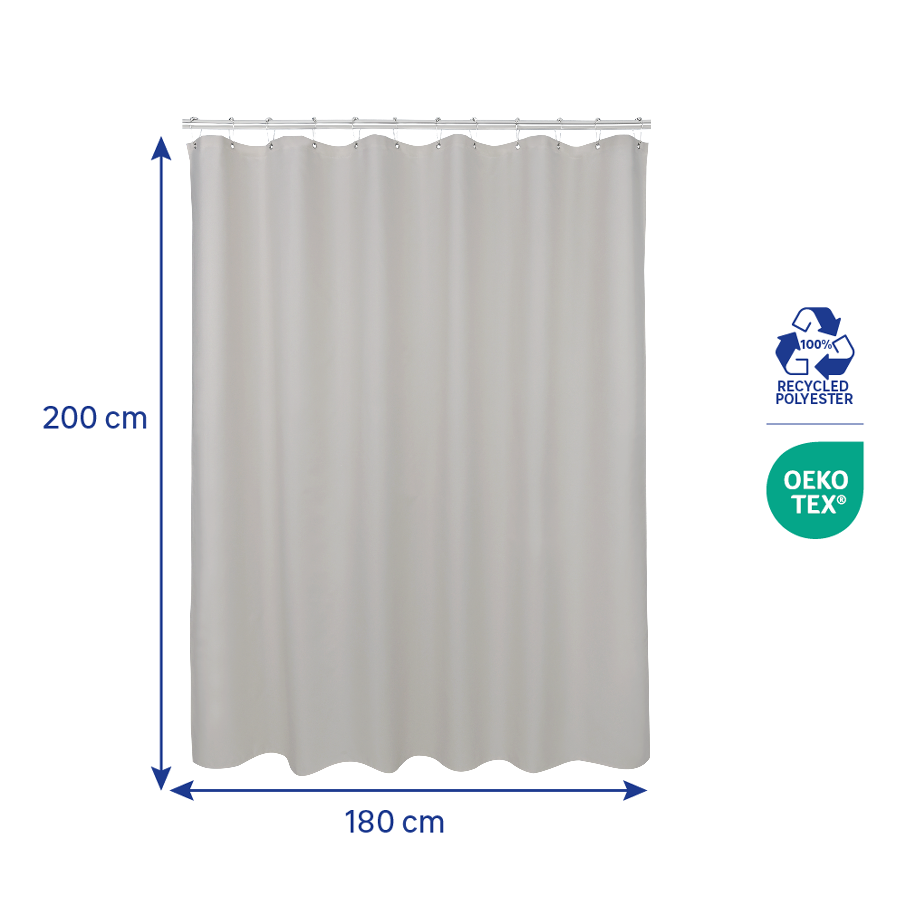 Cortina de baño remix beige 180x200 cm