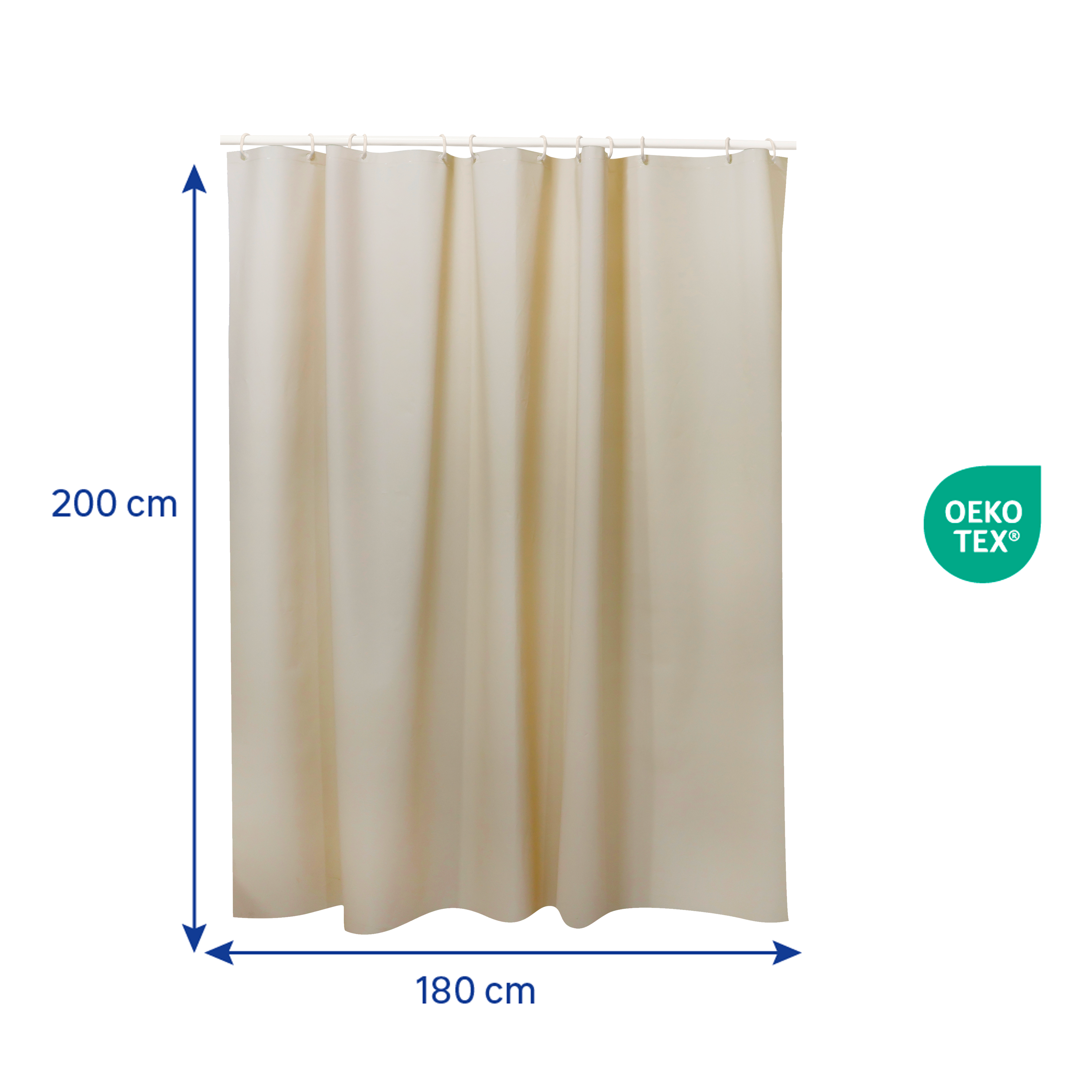 Cortina de baño essential beige 180x200 cm