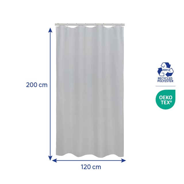 Rideau de douche 120 x 200 cm gris Easy SENSEA