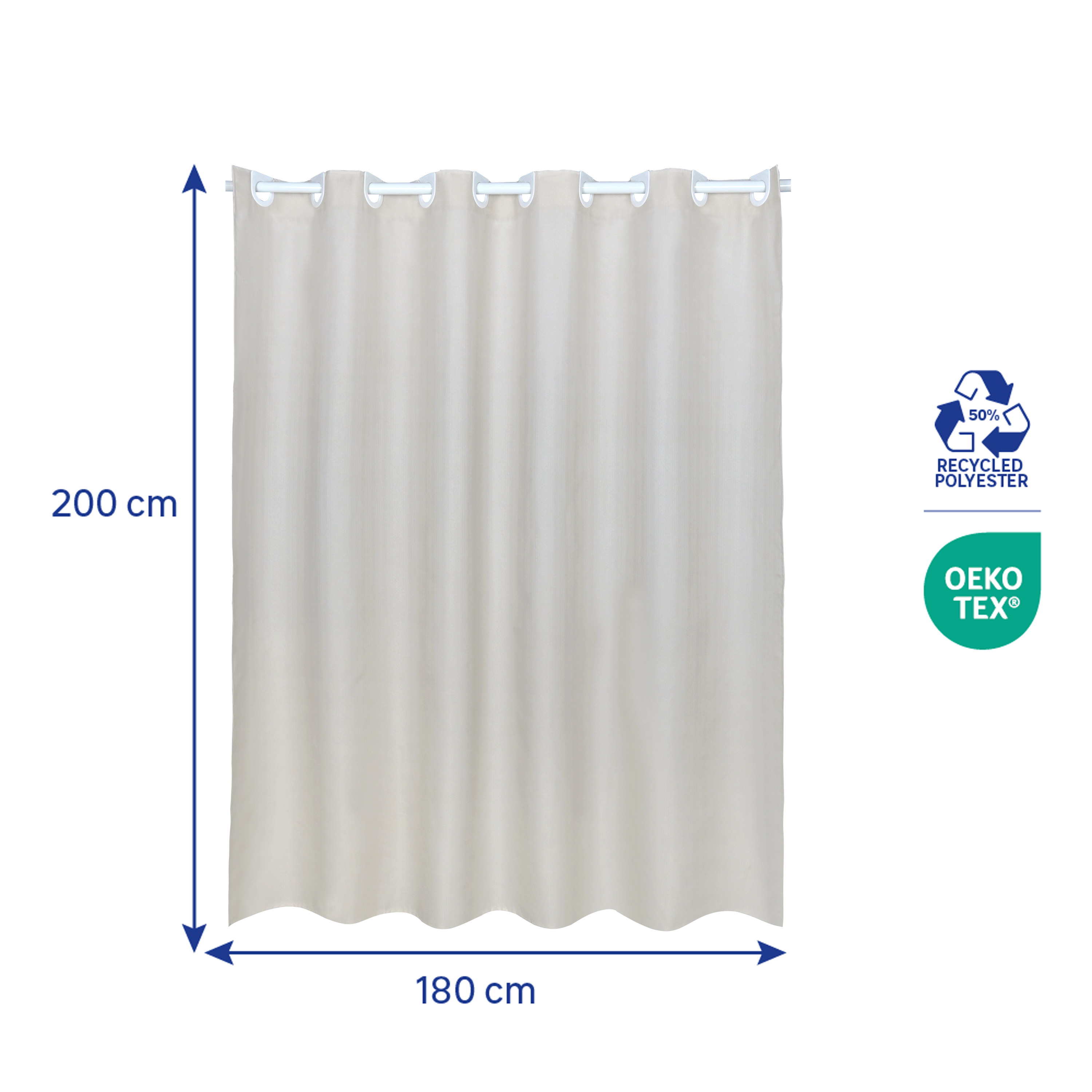 Cortina de baño neo beige 180x200 cm
