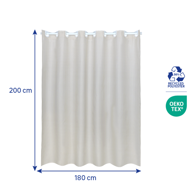 Rideau de douche 180 x 200 cm beige Neo SENSEA
