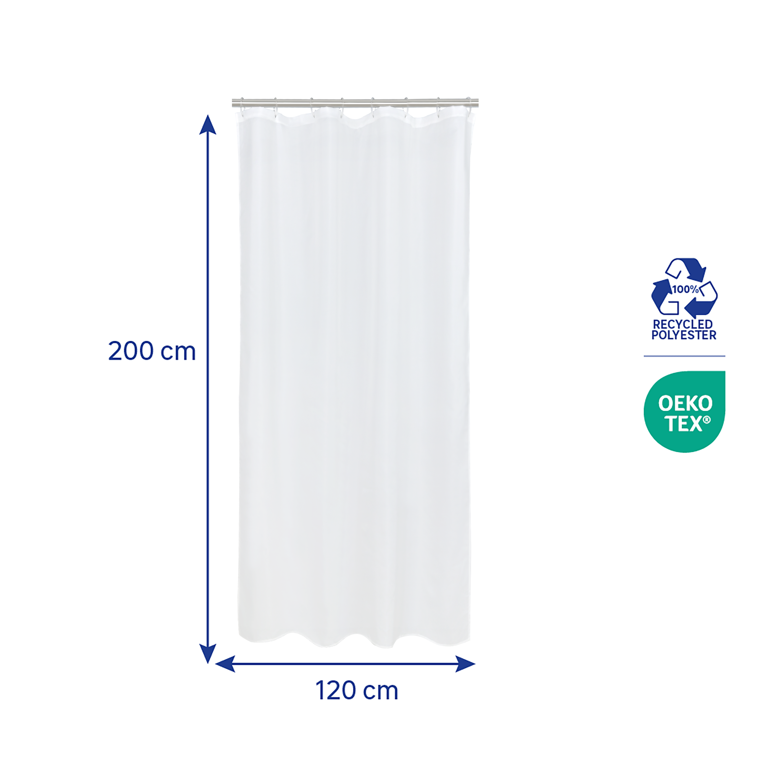 Cortina de baño easy blanco 120x200 cm