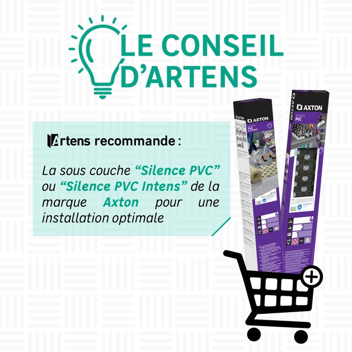 Optez pour la sous-couche Silence PVC ou Silence PVC Intens de la marque Axton pour une meilleure performance acoustique