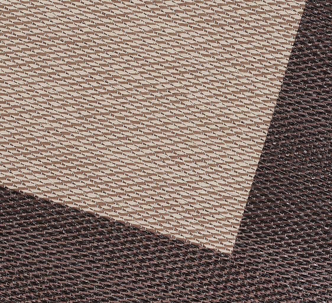 Alfombra exterior/interior pvc tejido plano  base antideslizante Sisaltouch liso beige - choco  120x180cm - 3