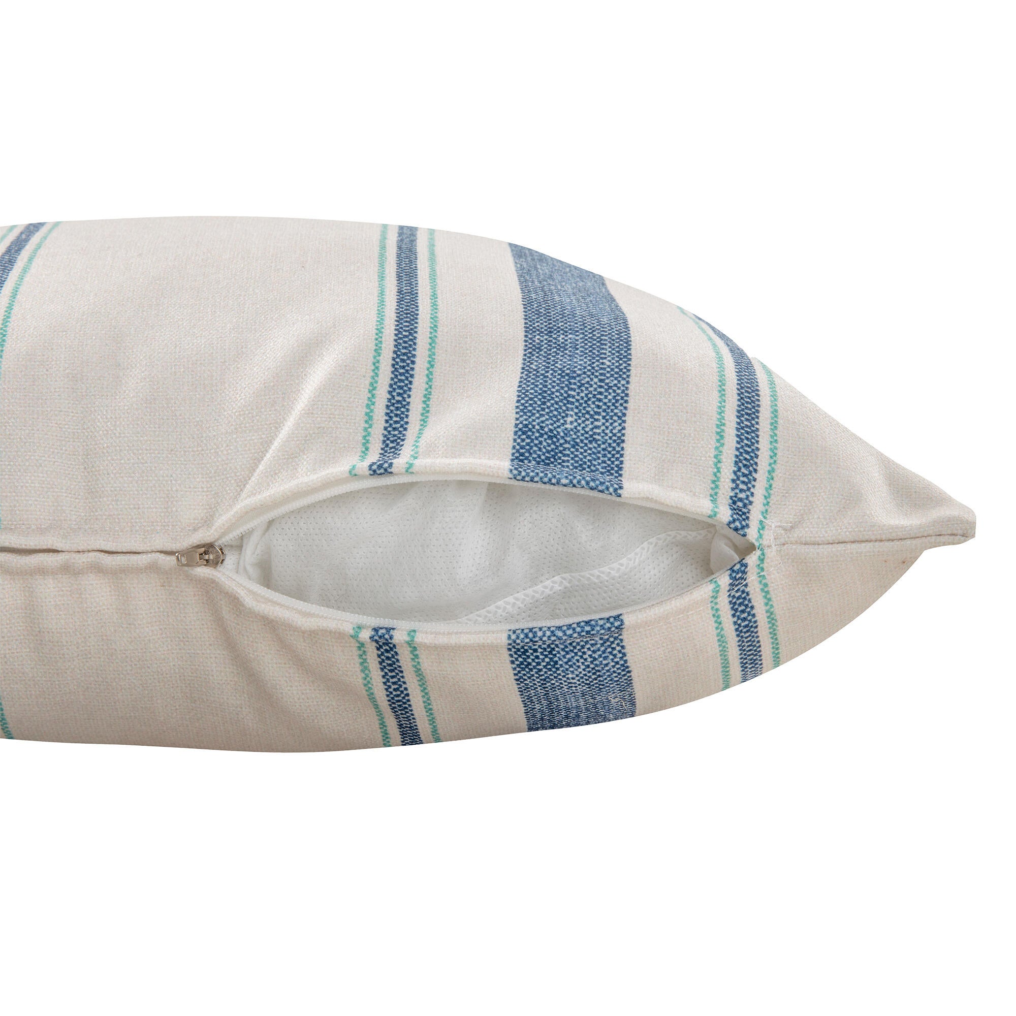 Cojín decorativo ext e int  Blue Times Fenway poliéster crudo, azul,agua 45x45cm - 7