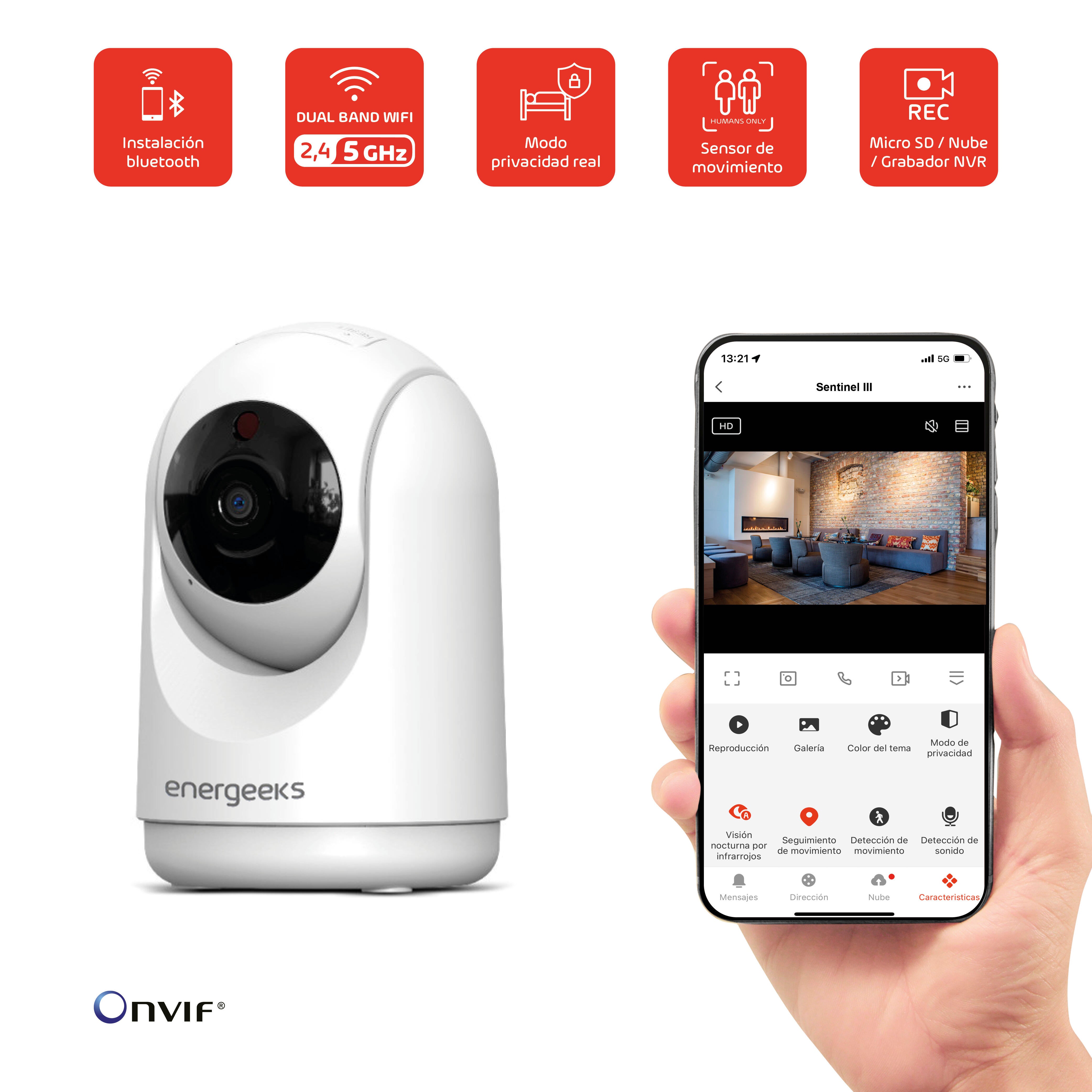 Cámara de vigilancia Wifi DUAL 2,4+5Ghz interior motorizada 3MP Sentinel III - 4