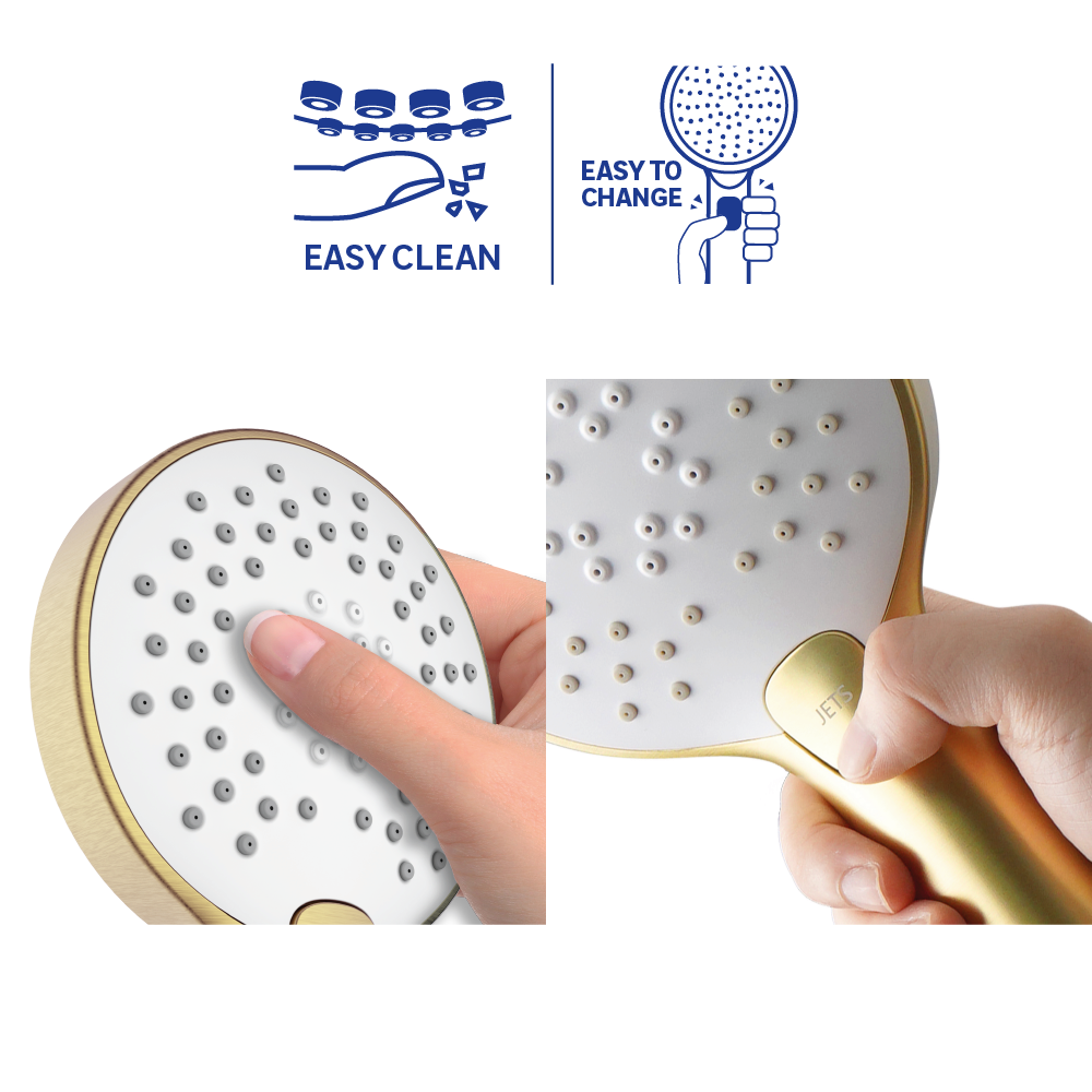 Alcachofa de ducha + flexo + barra SENSEA Icone oro con 3 funciones - 8