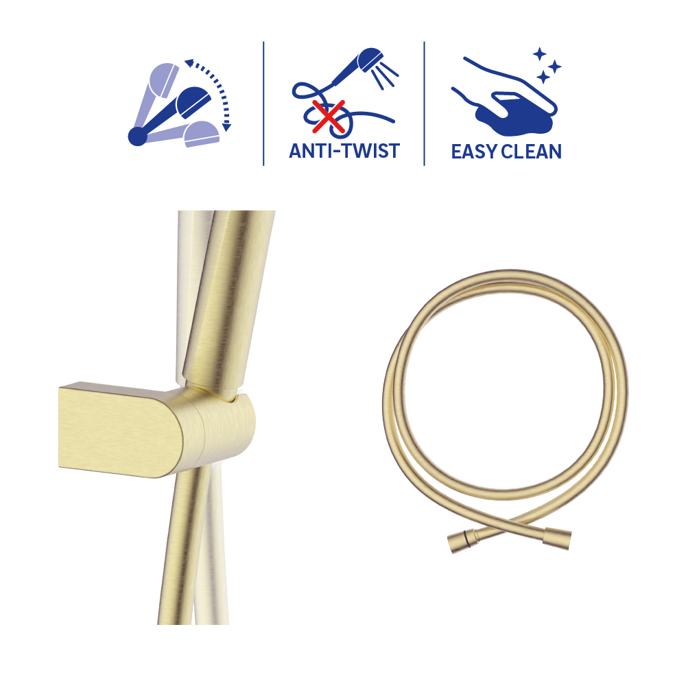 Alcachofa de ducha + flexo + soporte SENSEA Icone oro con 3 funciones - 5