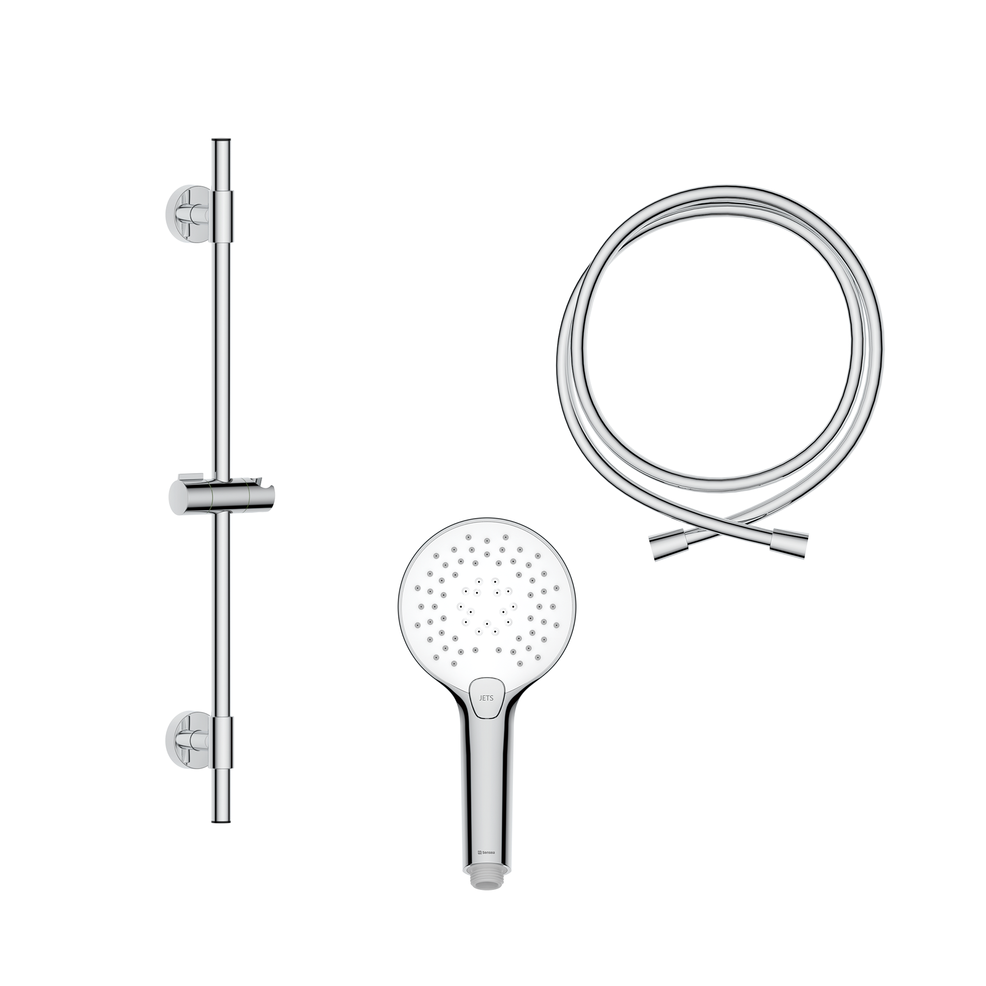 Alcachofa de ducha + flexo + barra SENSEA Icone cromo con 3 funciones - 8