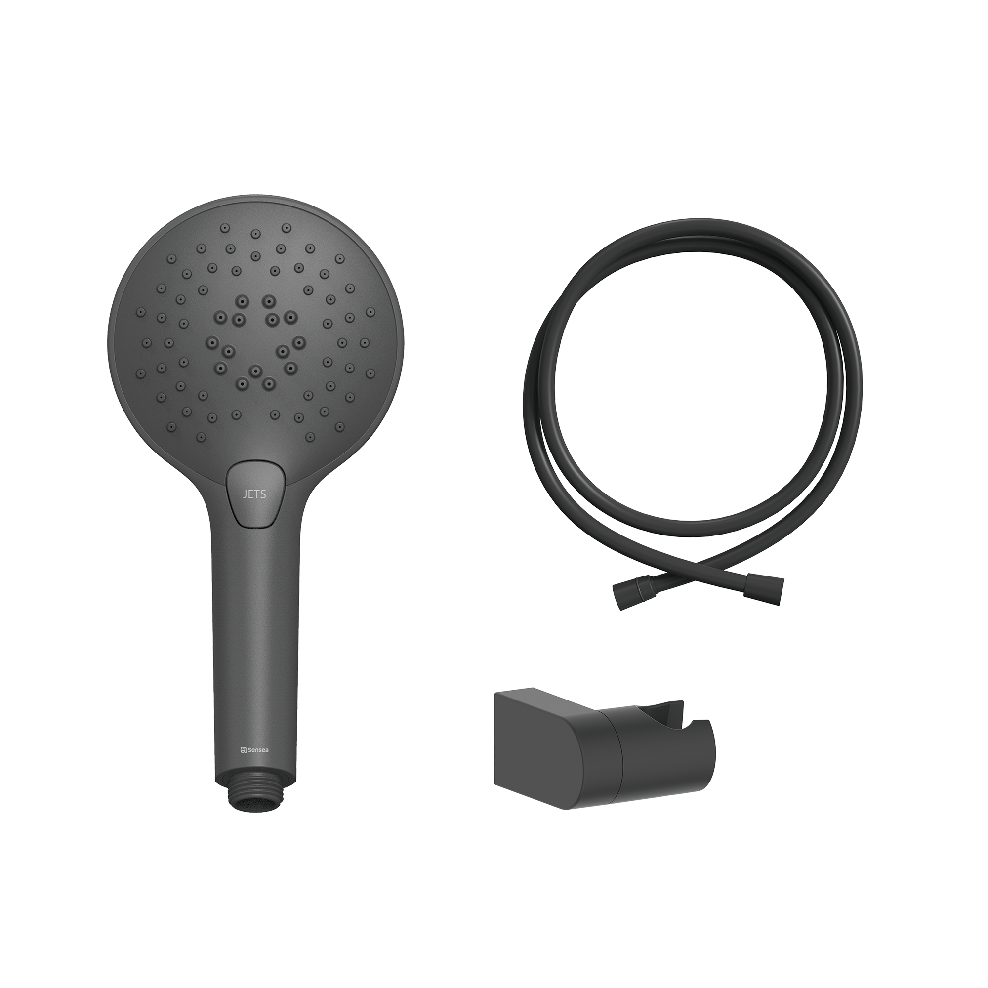 Alcachofa de ducha + flexo + soporte SENSEA Icone negro con 3 funciones - 9