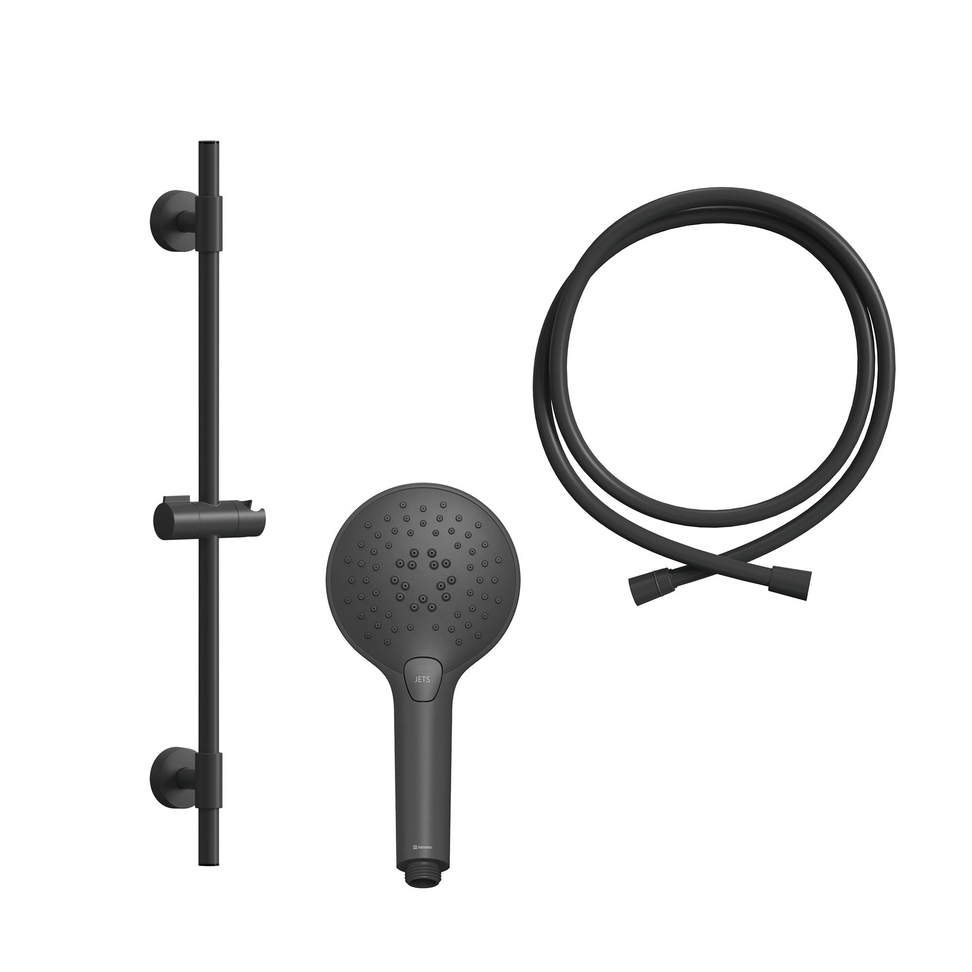 Alcachofa de ducha + flexo + barra SENSEA Icone negro con 3 funciones - 10