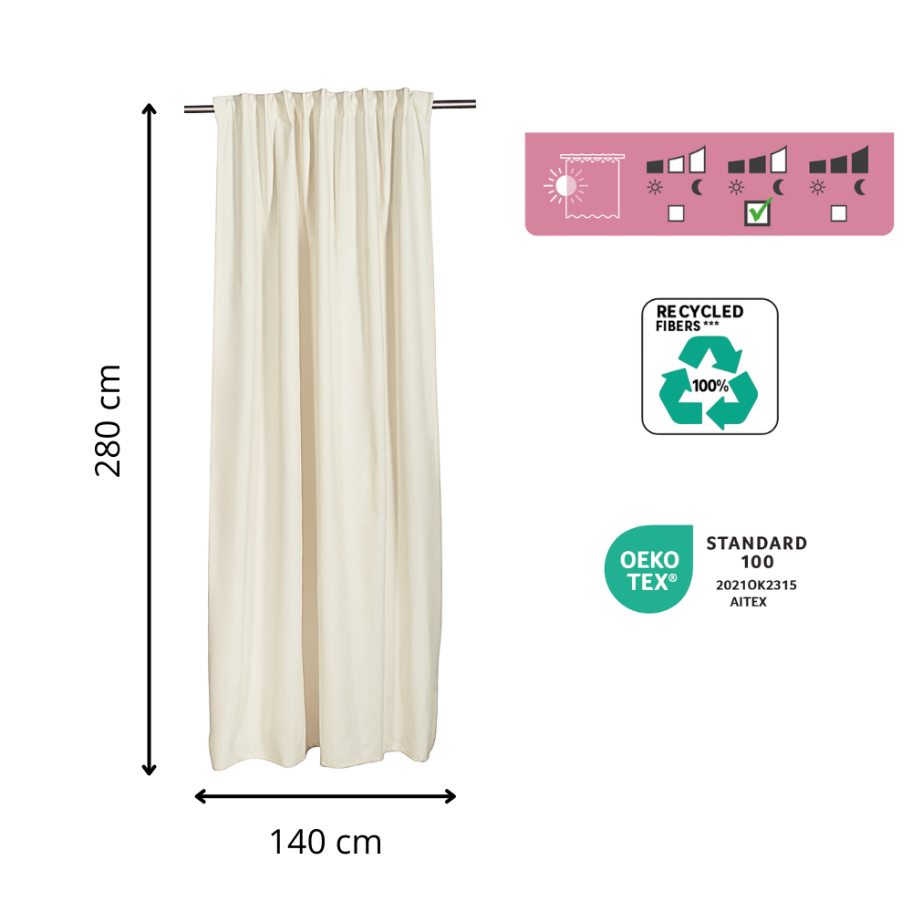 Cortinado fita e/ou presilha Axana 140X280cm branco Inspire - 8