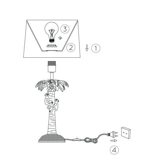 Lampe Coconut, coton, vert, H.50 cm, E27 - 8
