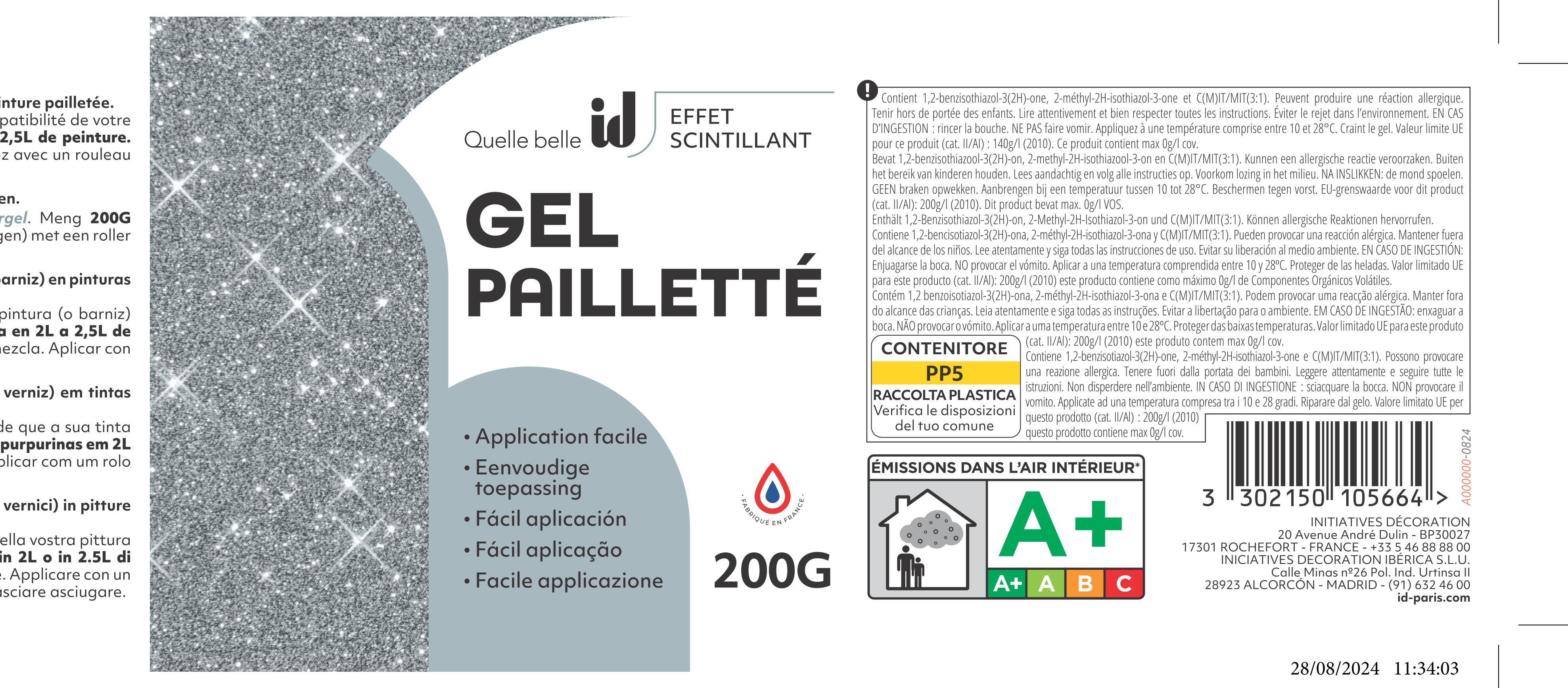 Aditivo para tinta com efeito Paillet 200gr prateado - 3