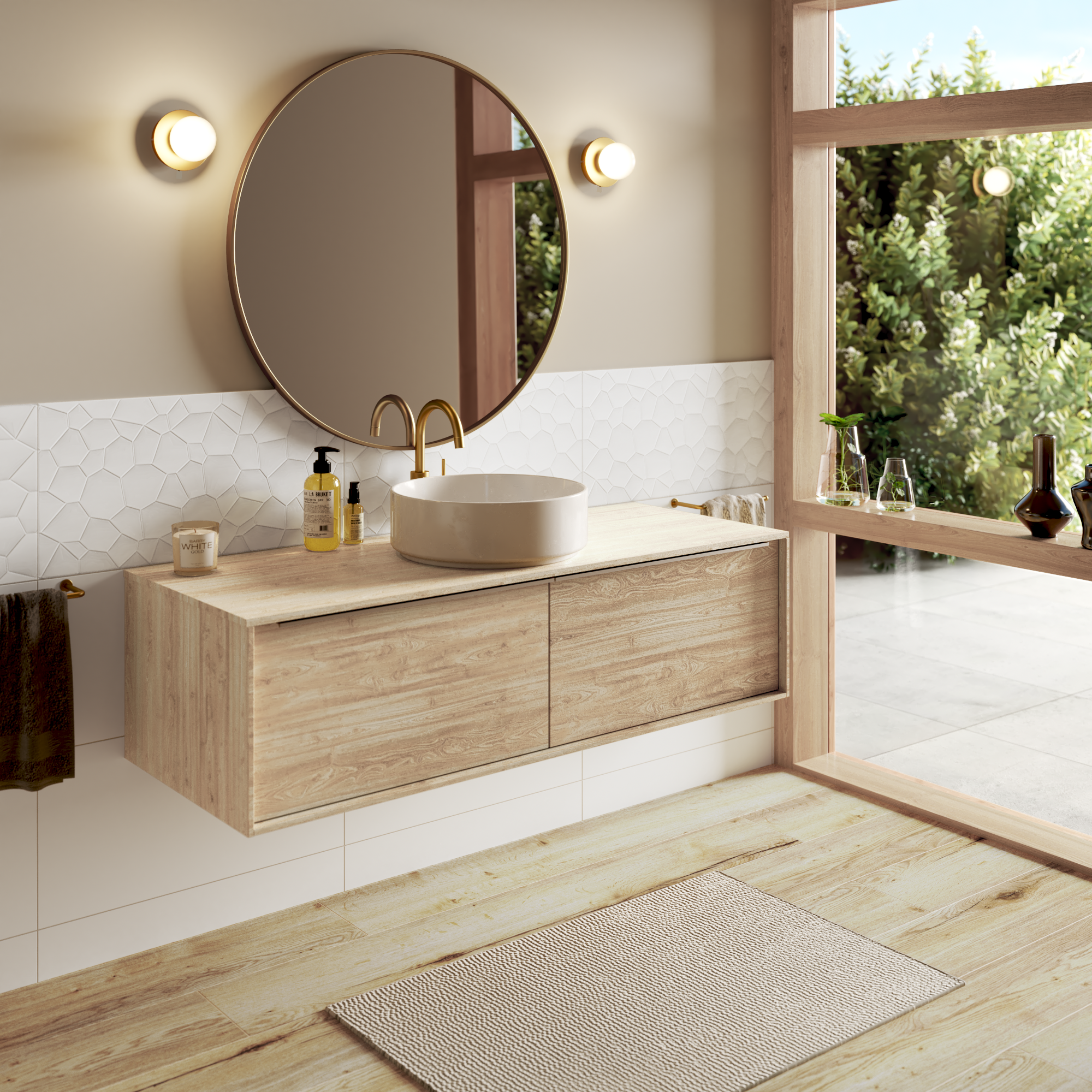 Applique LED salle de bain Kapi 650 lumens blanc neutre, laiton INSPIRE - 3