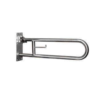 BARRA APOIO ABATÍVEL DUPLA INOX 73CM CROMADO MEDICLINICS