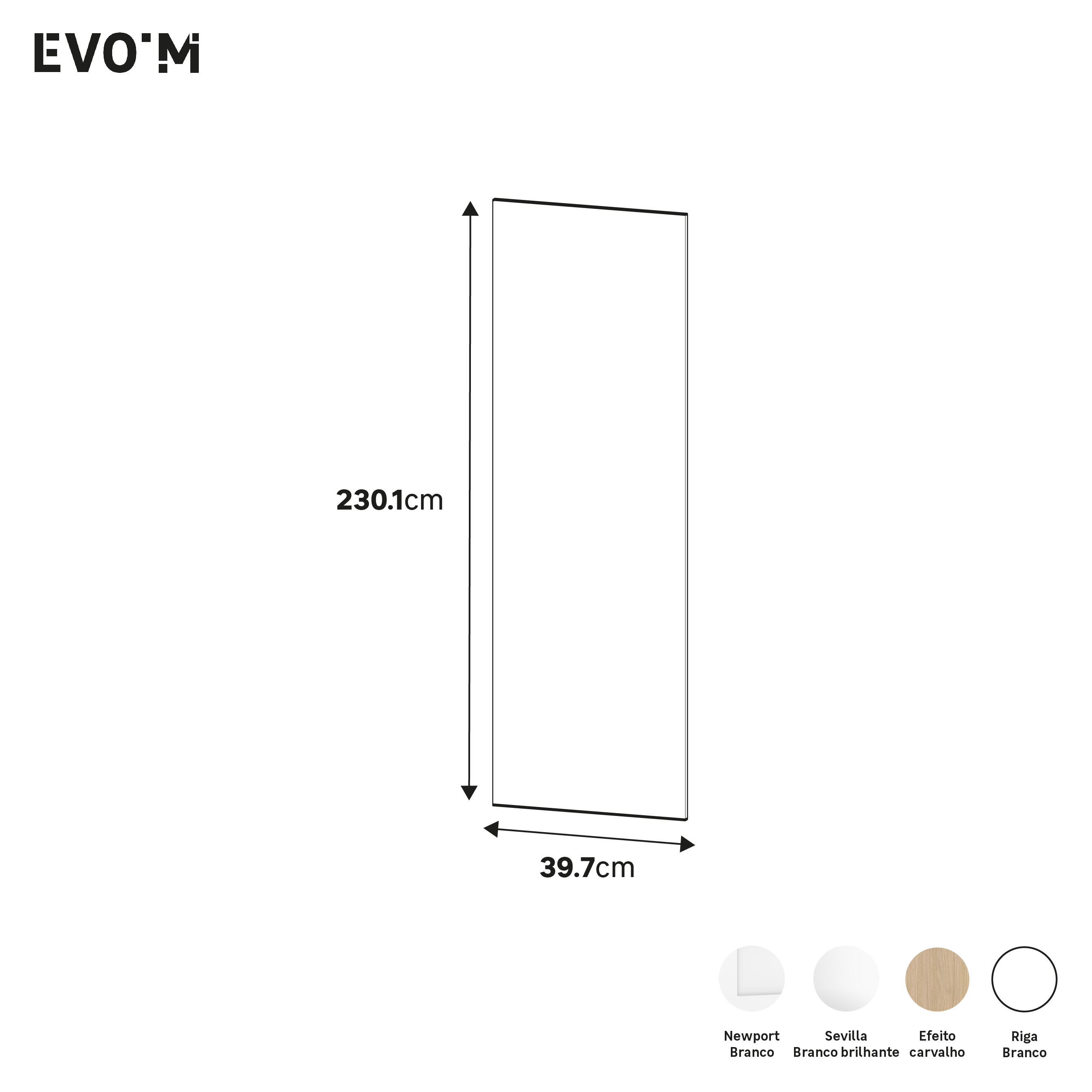 Porta de bater 230,1x40 cm branco Spaceo Evo'M Riga - 4