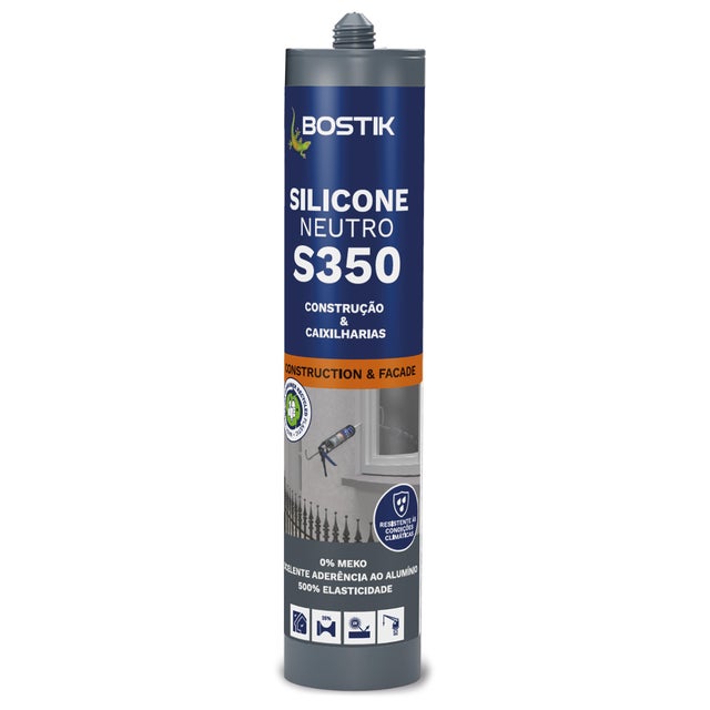 SILICONE NEUTRO CONSTRUÇÃO E CAIXILHARIA S350 BOSTIK 300ML PRETO