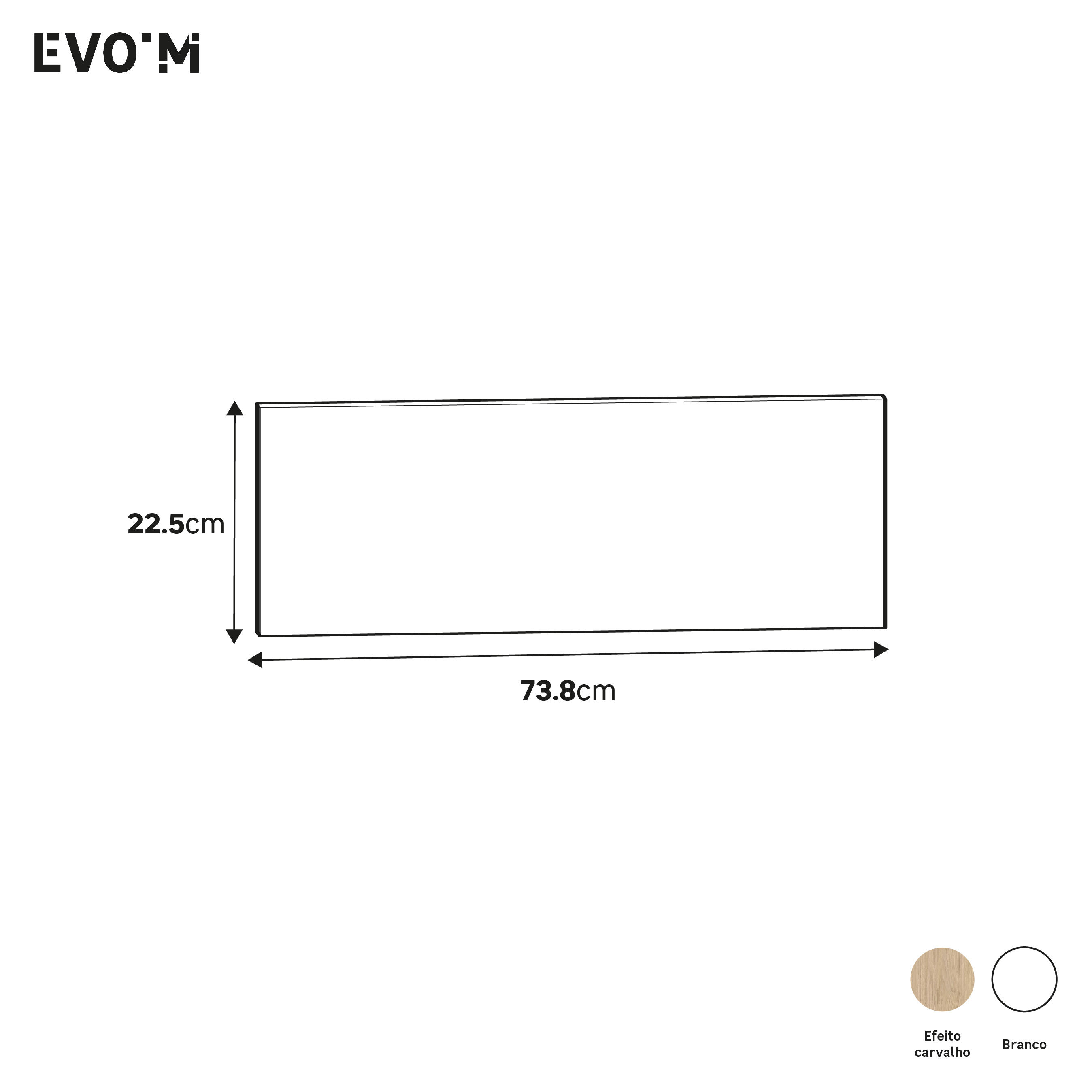 Frente para gaveta interior Spaceo Evo'M castanho 73.8x22.5 cm - 4