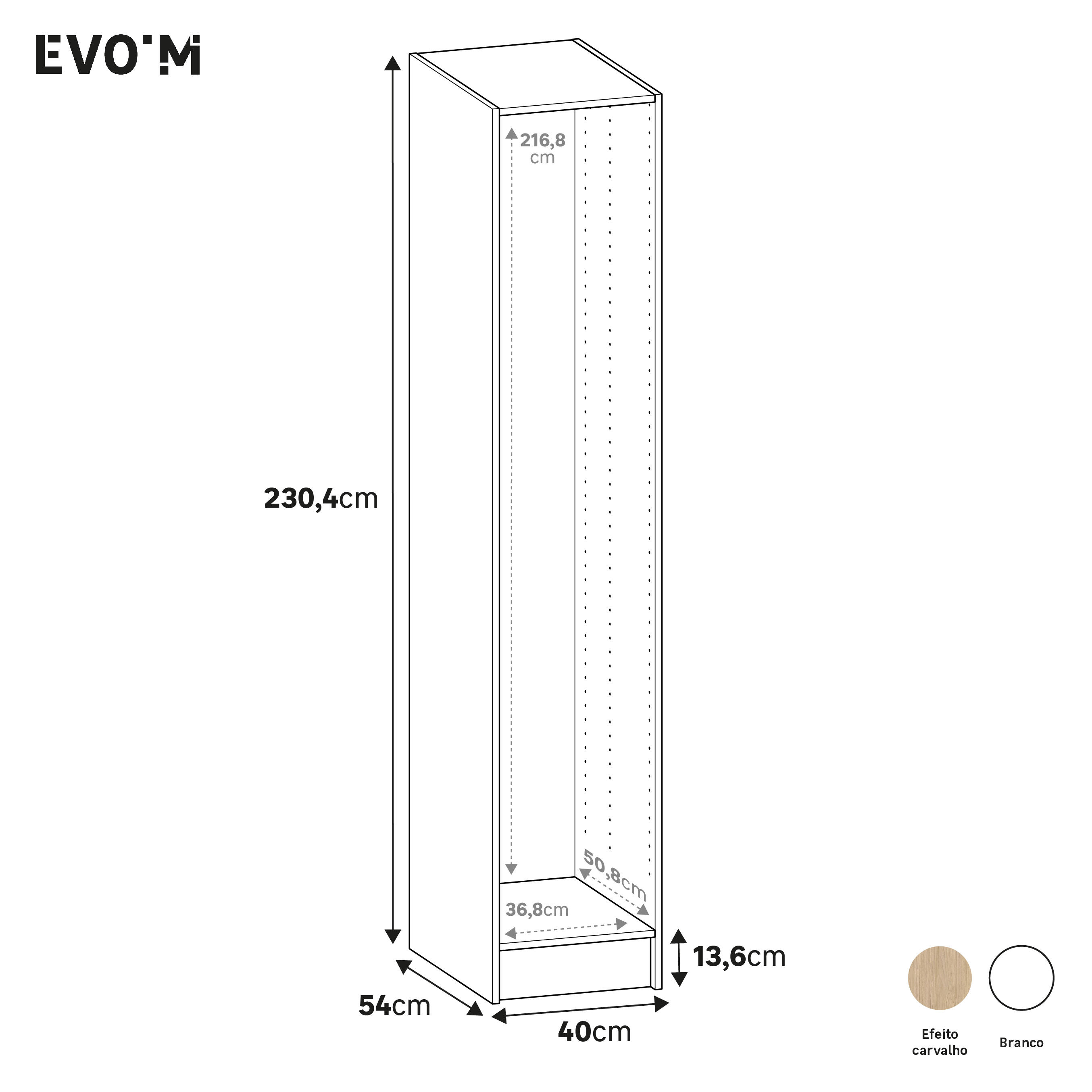 Módulo 230,4x40x54 cm carvalho Spaceo Evo'M - 5