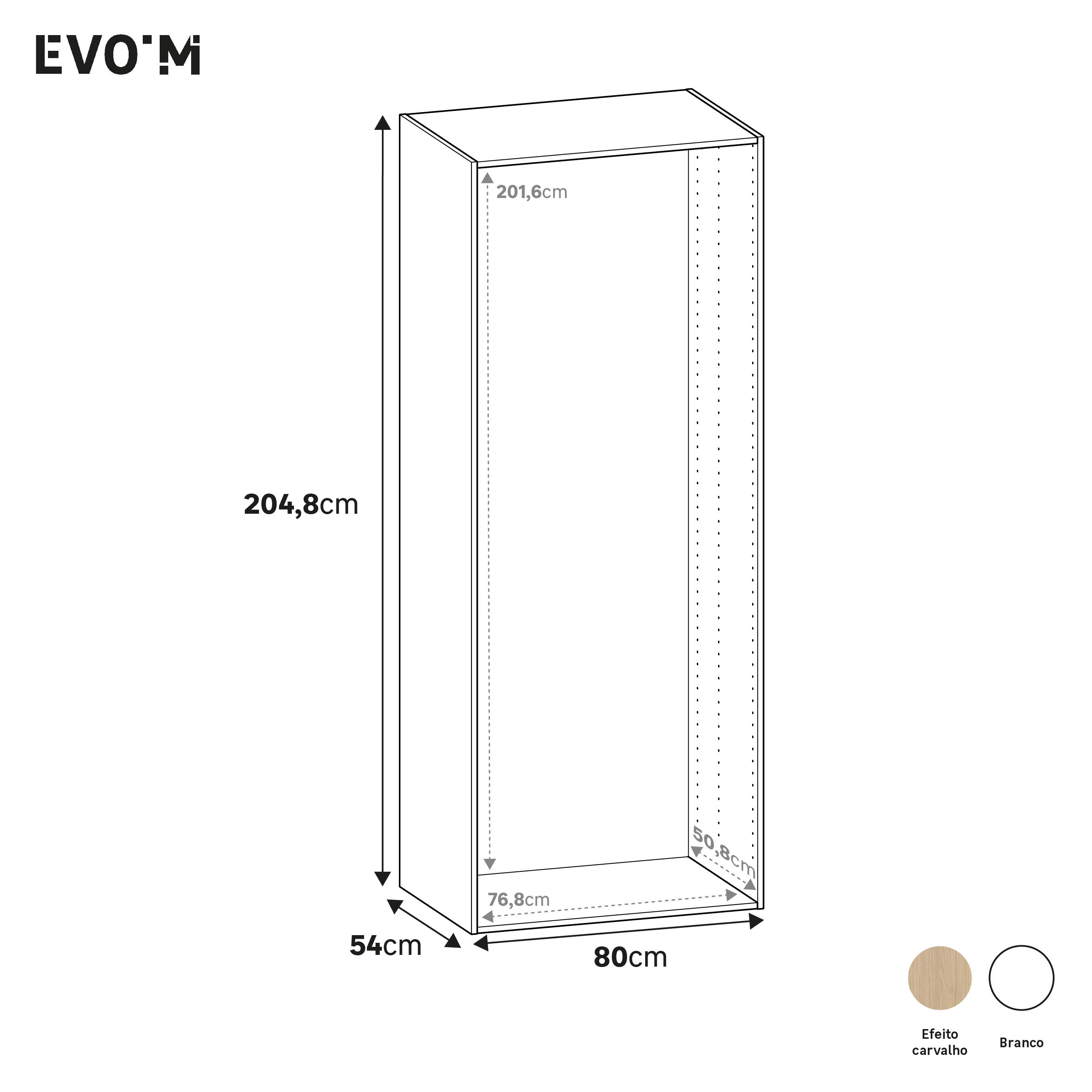 Módulo 204,8x80x54 cm carvalho Spaceo Evo'M - 5