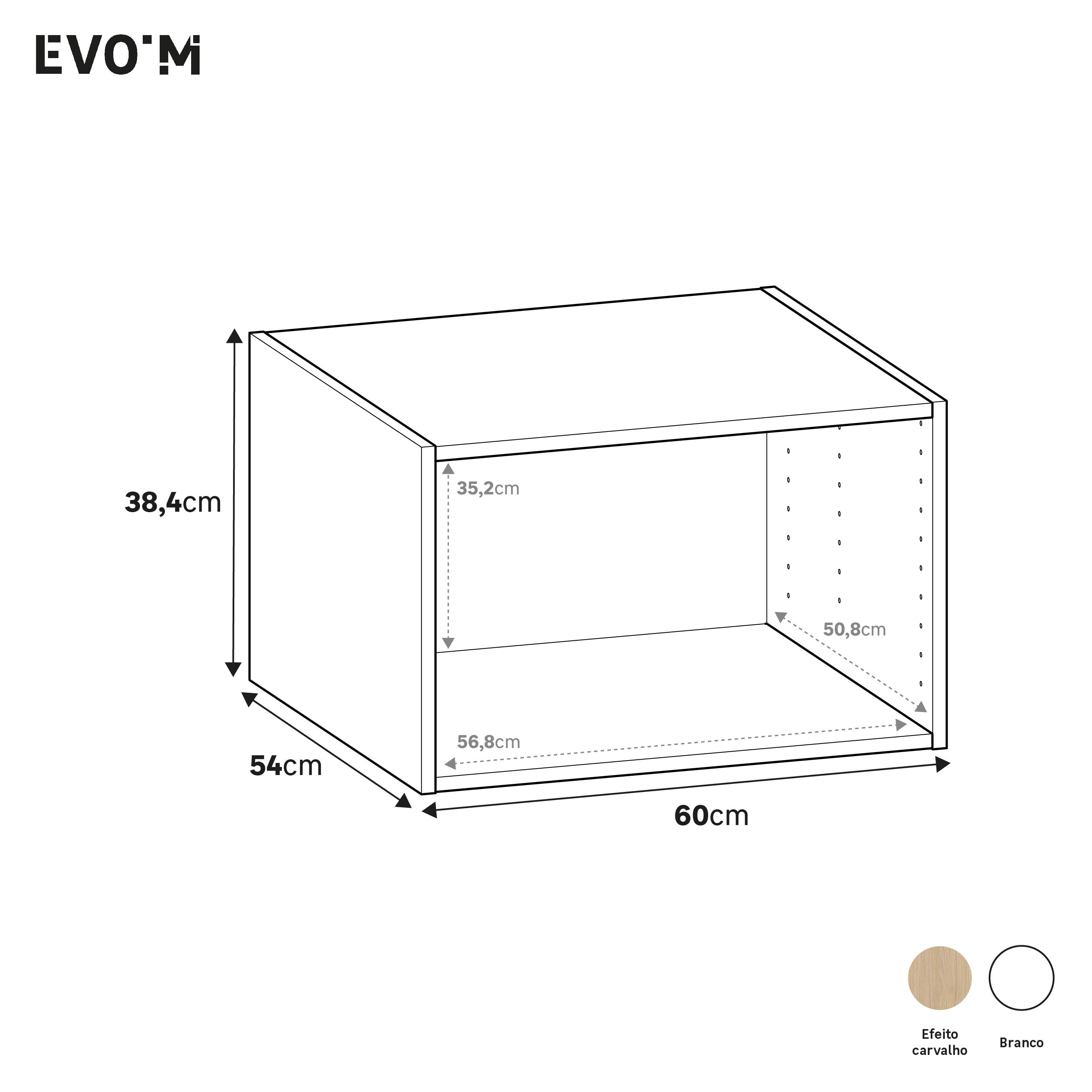 Módulo 38,4x60x54 cm carvalho Spaceo Evo'M - 4