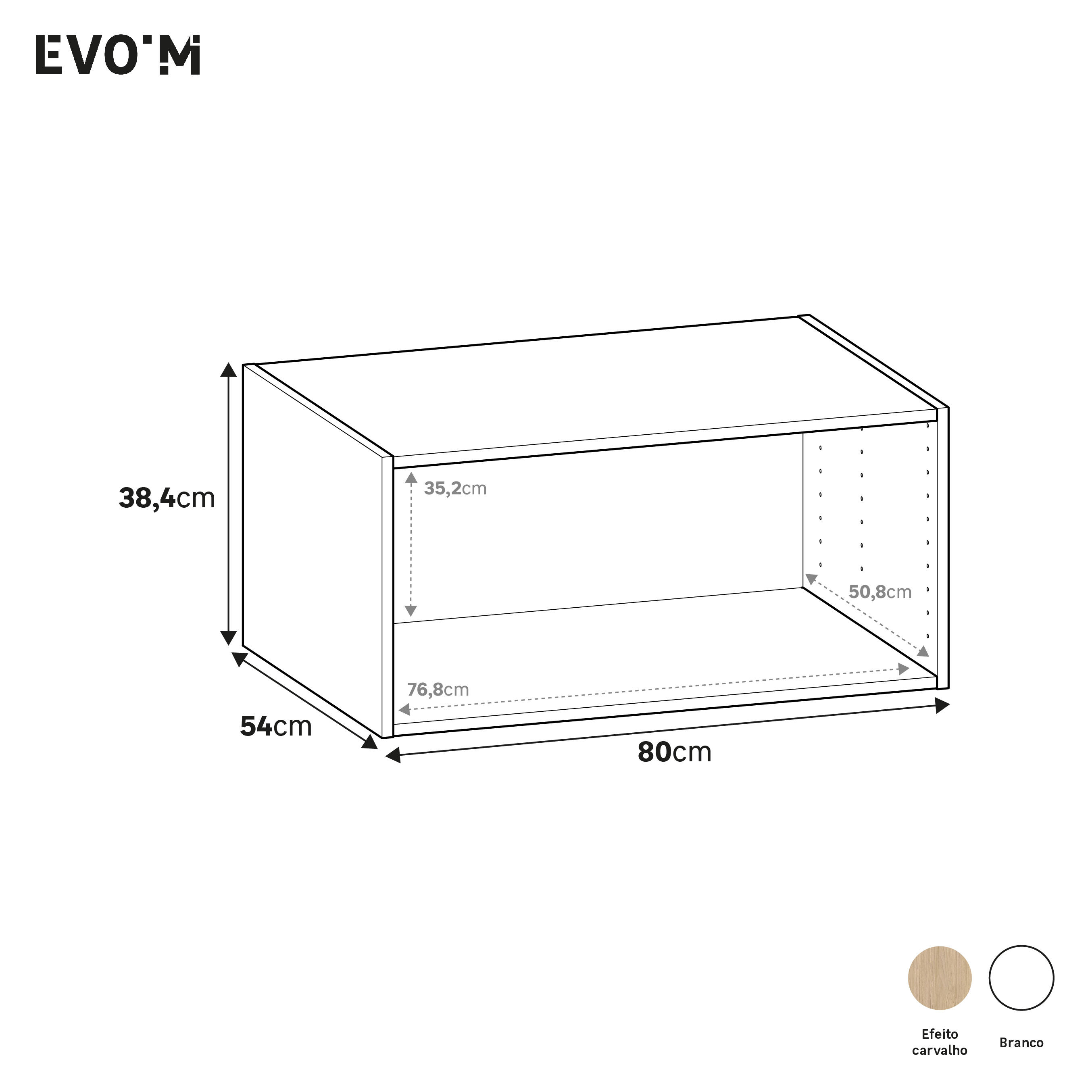 Módulo 38,4x80x54 cm carvalho Spaceo Evo'M - 4