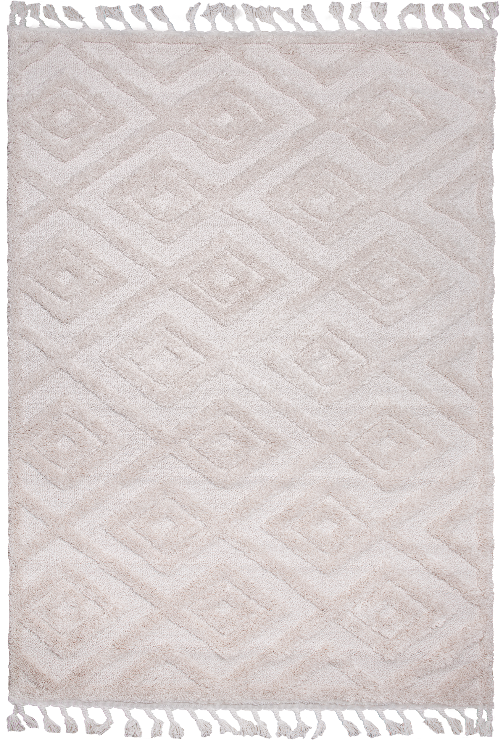 Dywan z frędzlami Havana 3D beżowy 200 x 290 cm