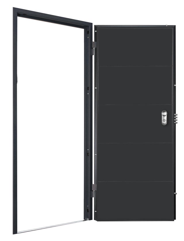 PORTA SEGURANÇA VT5 CINZA/BRANCO 200X80CM ESQUERDA