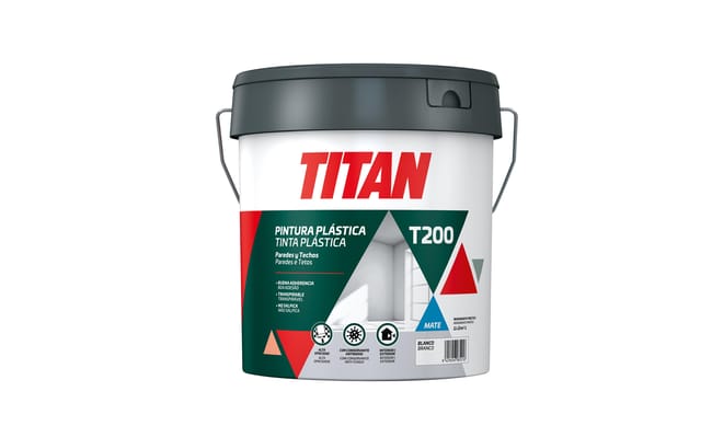 PINTURA PLÁSTICA INTERIOR/EXTERIOR MATE T200 15L BLANCO - 1