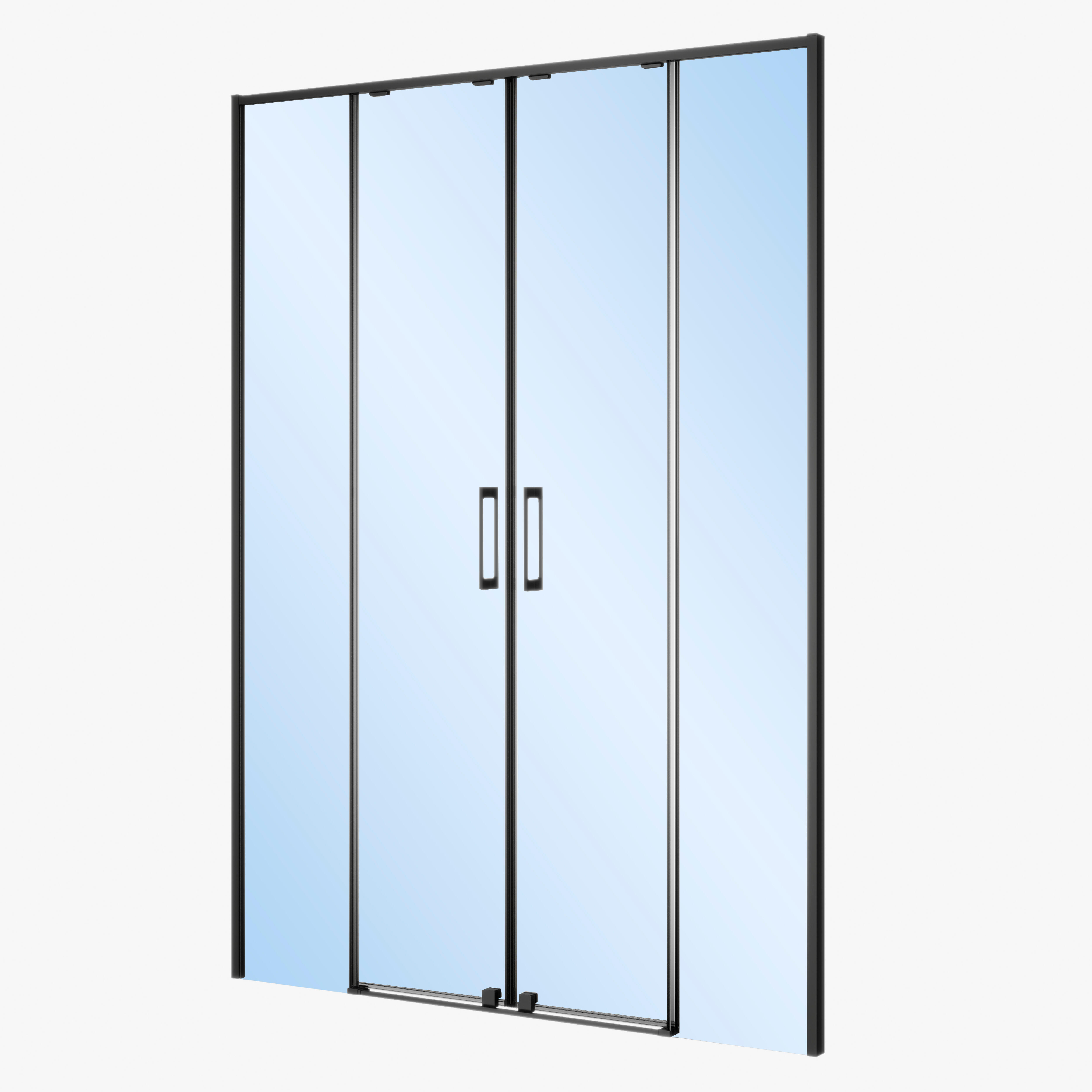 MAMPARA DE DUCHA 2 PUERTAS FRONTAL CORREDERA TEKA INCA SLIM 190CM NEGRO - 2