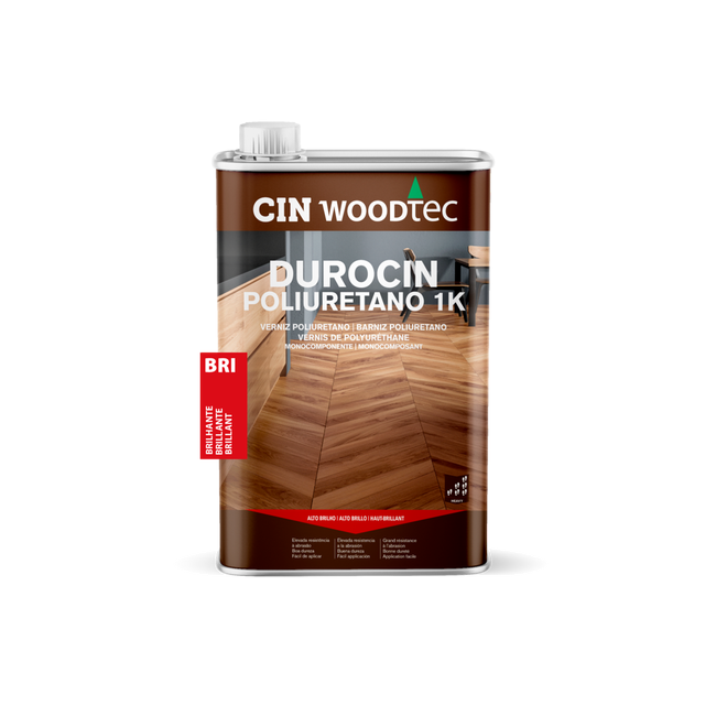 VERNIZ INTERIOR SINTÉTICO BRILHANTE SOALHOS DUROCIN POLIURETANO 1K CIN 1L INCOLOR