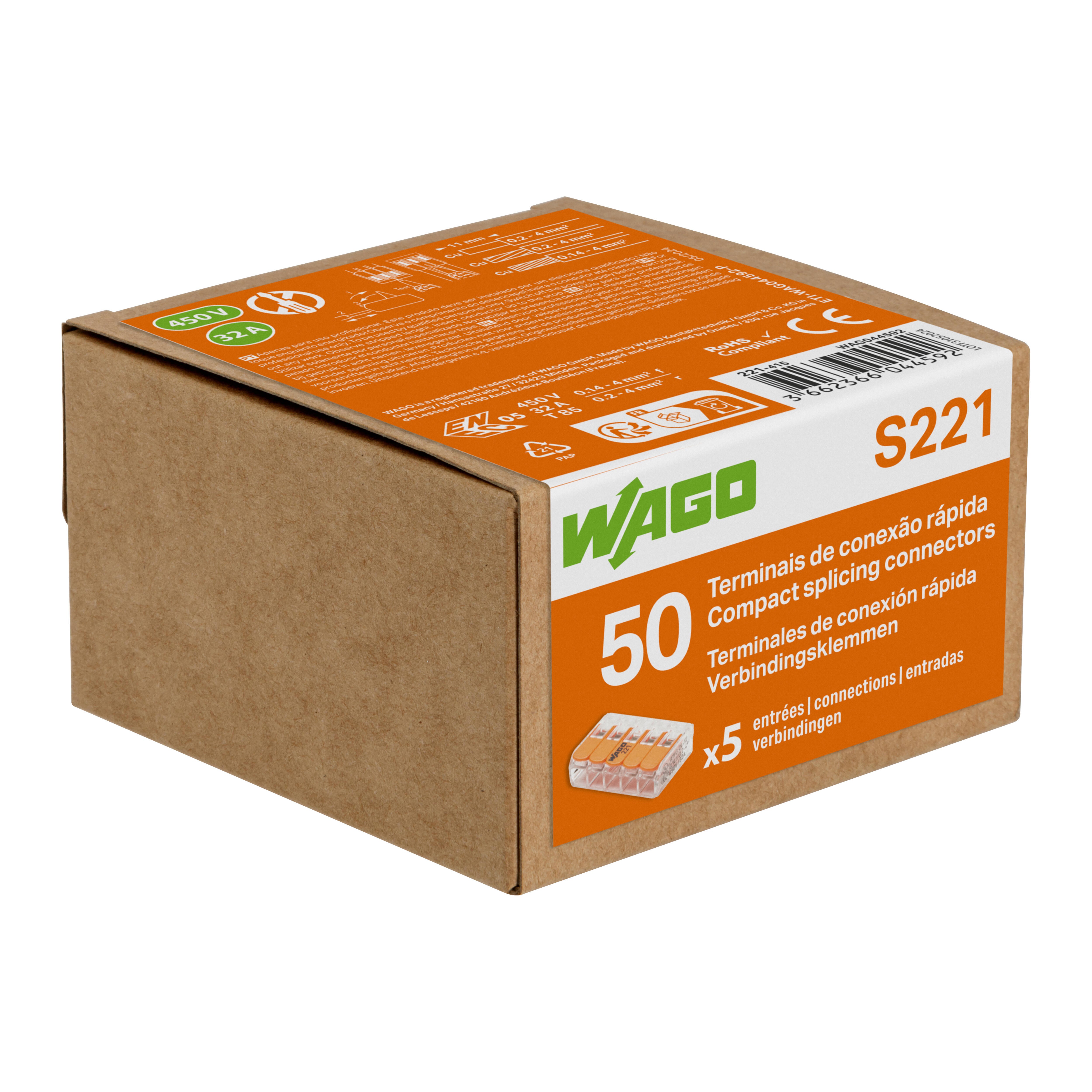 CONECTOR 5 ENTRADAS 0,14-4MM2 WAGO 50UDS - 2