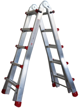ESCADA ARTICULADA MULTIPOSIÇÕES ALUMÍNIO 2LANCES 4X5 DEGRAUS