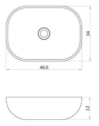LAVATÓRIO POUSAR OVAL 46.5X34X12CM PRETO MATE - 8