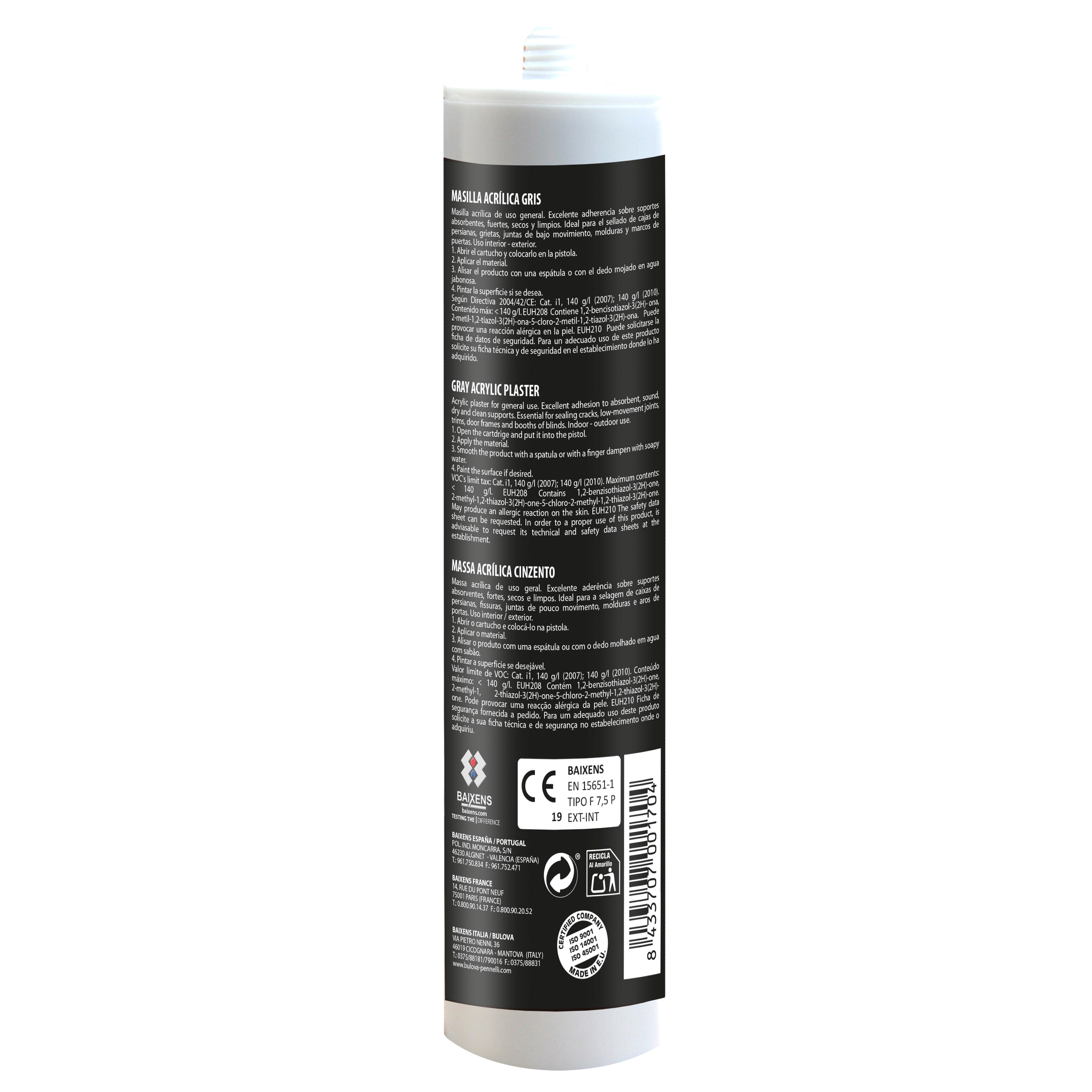 SELANTE ACRÍLICO PARA JUNTAS 310ML CINZA - 2