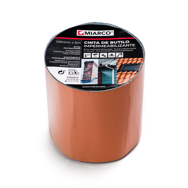 FITA ADESIVA IMPERMEABILIZANTE DE BUTILO MIARCO 100MMX5M TIJOLO