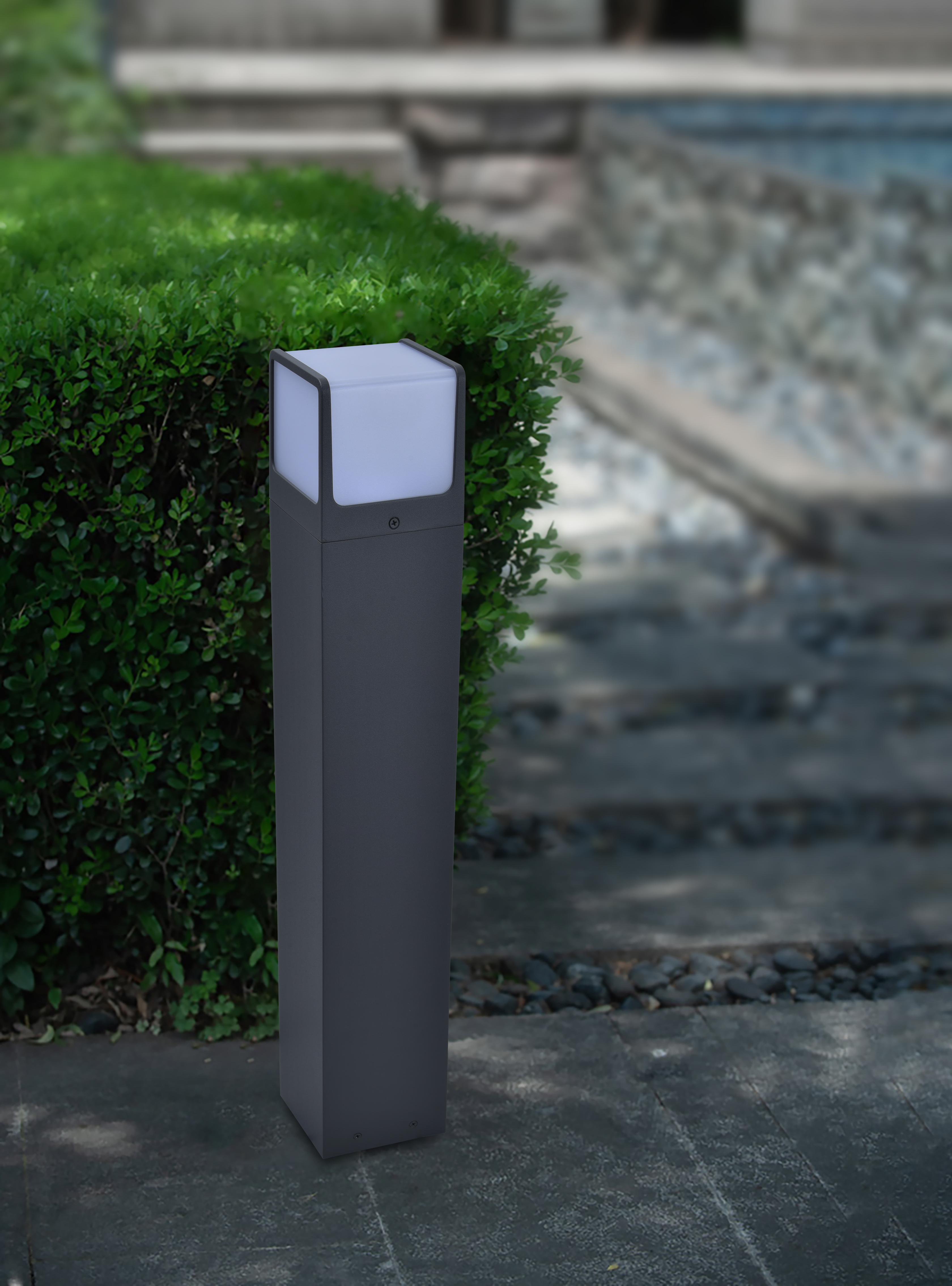 Baliza de jardín LED exterior Telin INSPIRE 60 cm 1930 lm aluminio gris resistencia IP44 - 3