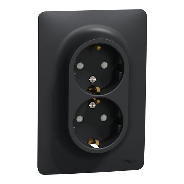 SCHUKO DOBLE SERIE NEW UNICA ANTRACITA