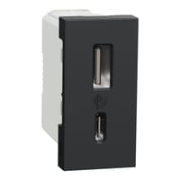 TOMA CARGADOR USB SERIE NEW UNICA ANTRACITA - 1