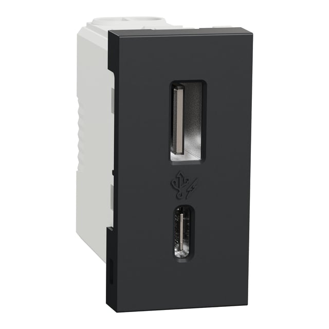 TOMA CARGADOR USB SERIE NEW UNICA ANTRACITA