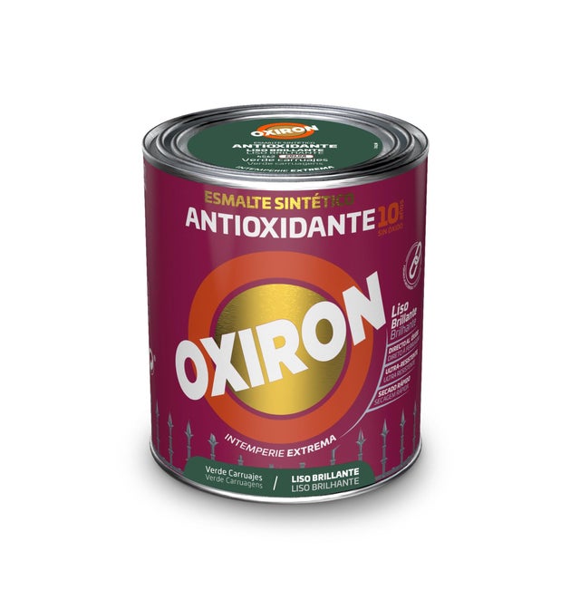 ESMALTE SINTÉTICO ANTIOXIDANTE BRILHANTE LISO OXIRON 750ML VERDE CARRUAGEM