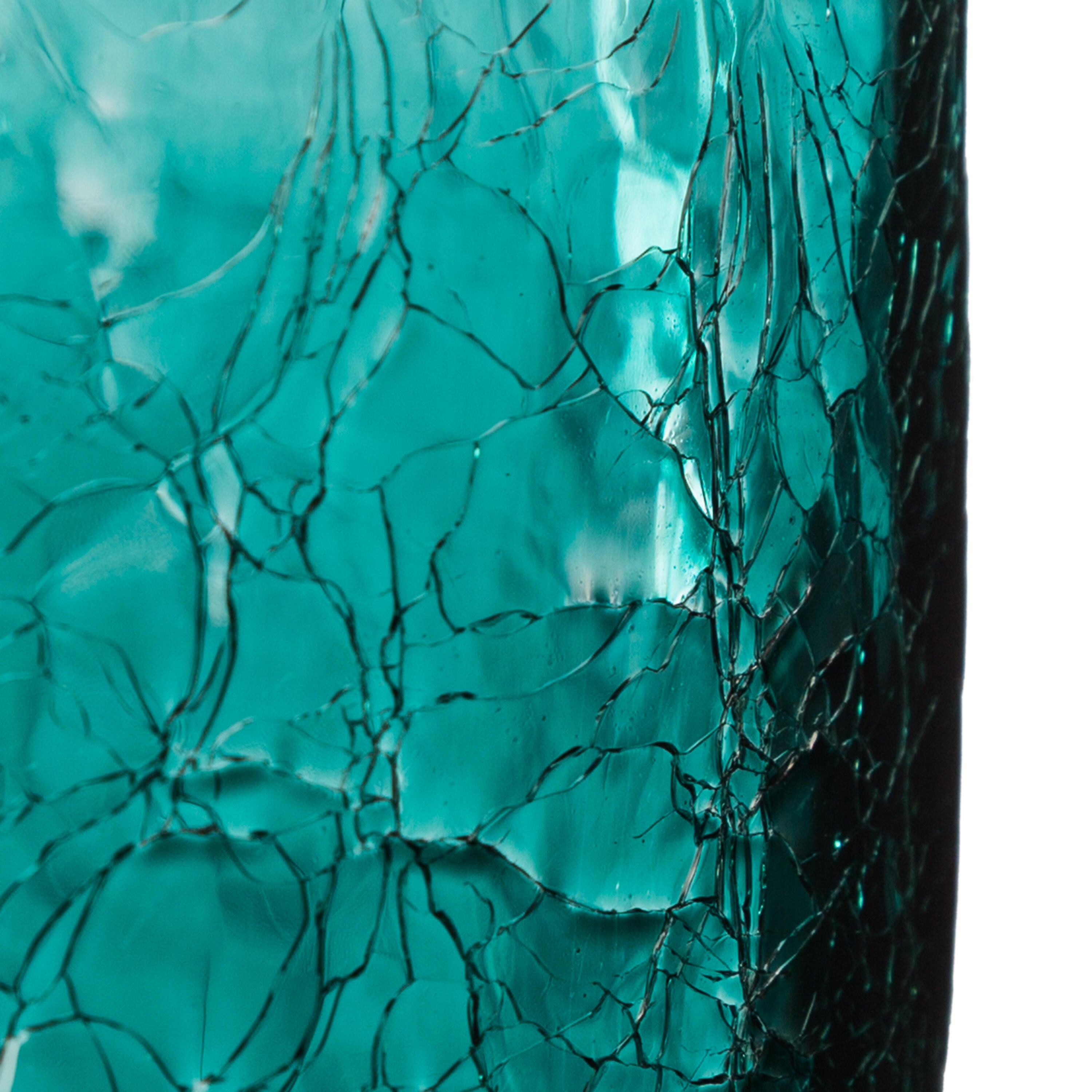 Vase décoratif verre, multicouleur l.14.8 x H.30.3 cm, Diam.14.8 cm - 4