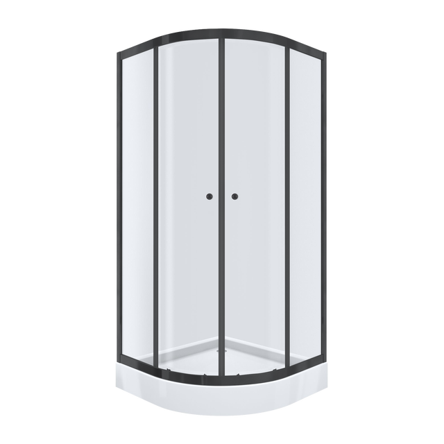 Kabina prysznicowa z brodzikiem Alfa 80x80x198 cm czarny mat Breezz
