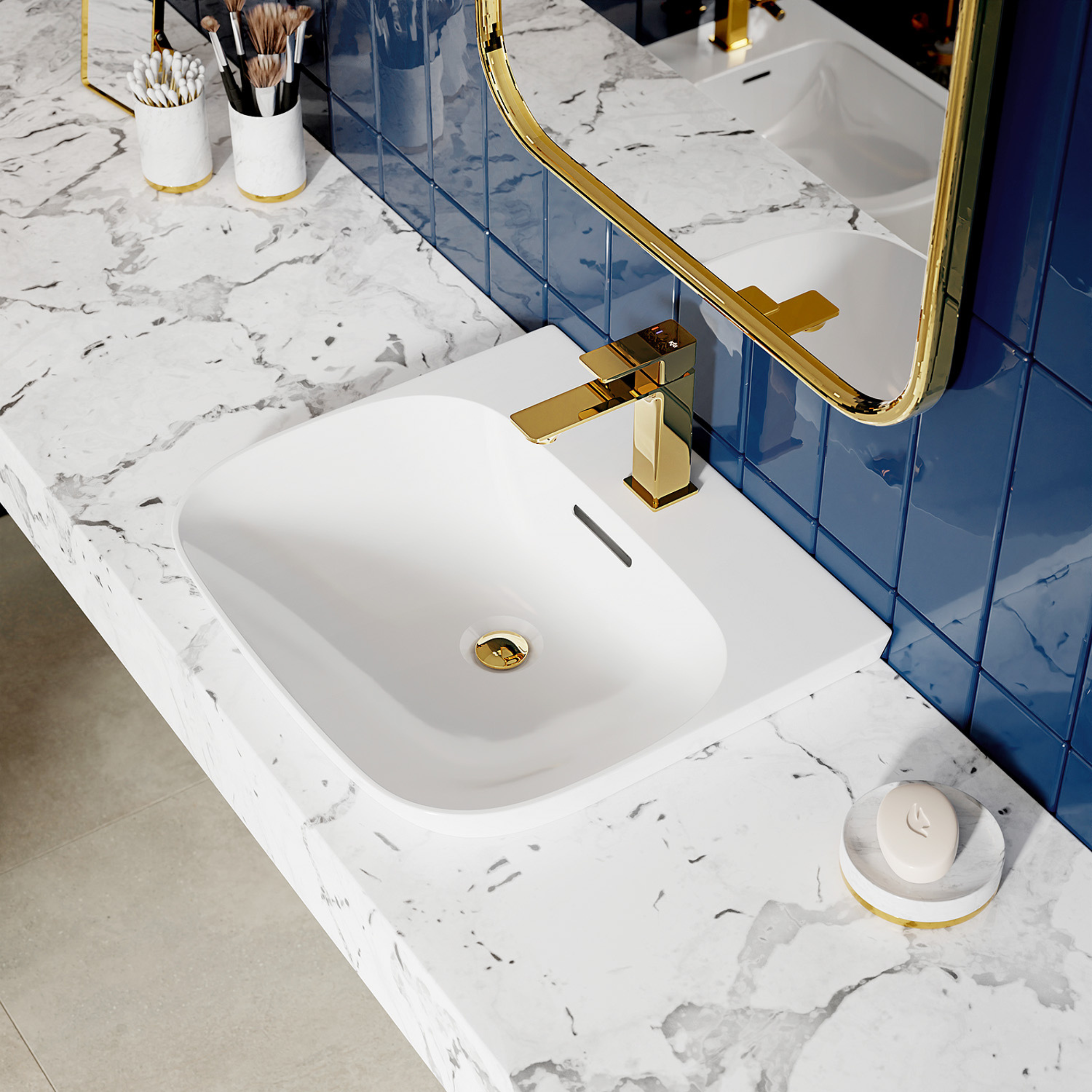 Bateria umywalkowa złoto połysk 16.3 cm z korkiem klik-klak Dust KFA Armatura - 5