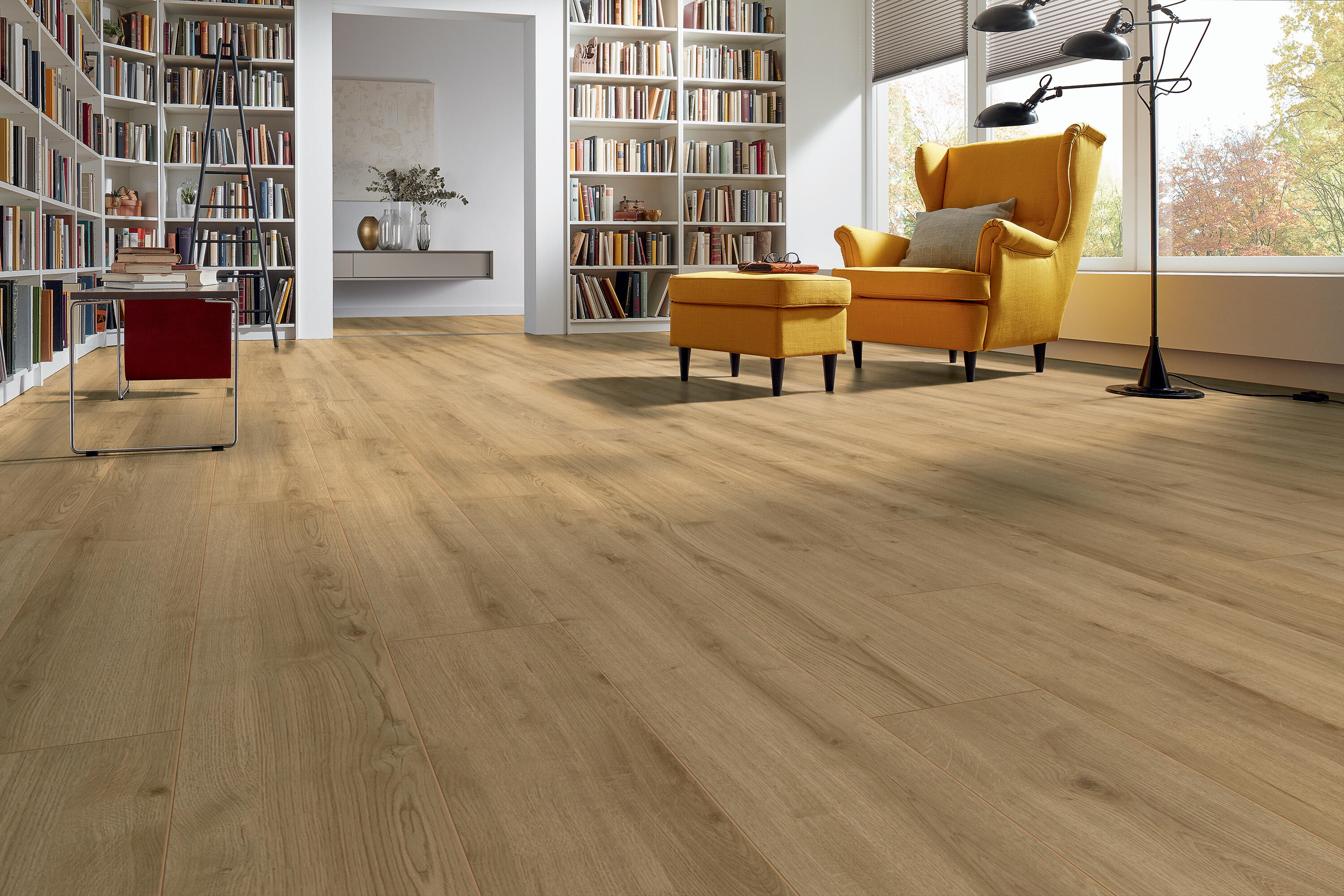 Pavimento Laminato Rovere Bianco - 2,39 Mq Per Confezione - Isolamento Acustico, Classe AC3, Spessore 7mm