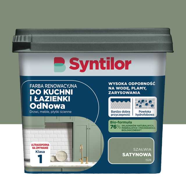 Farba renowacyjna do kuchni i łazienki OdNowa Szałwia satynowa 0.75 l Syntilor