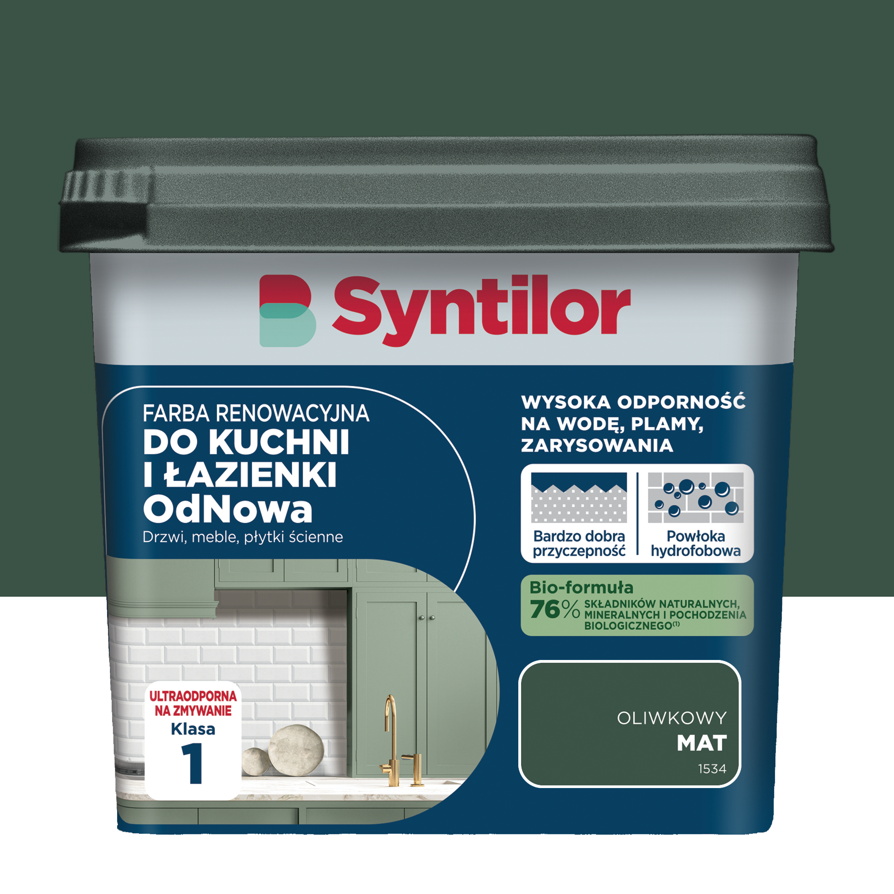 Farba renowacyjna do kuchni i łazienki OdNowa Oliwkowy mat 0.75 l Syntilor