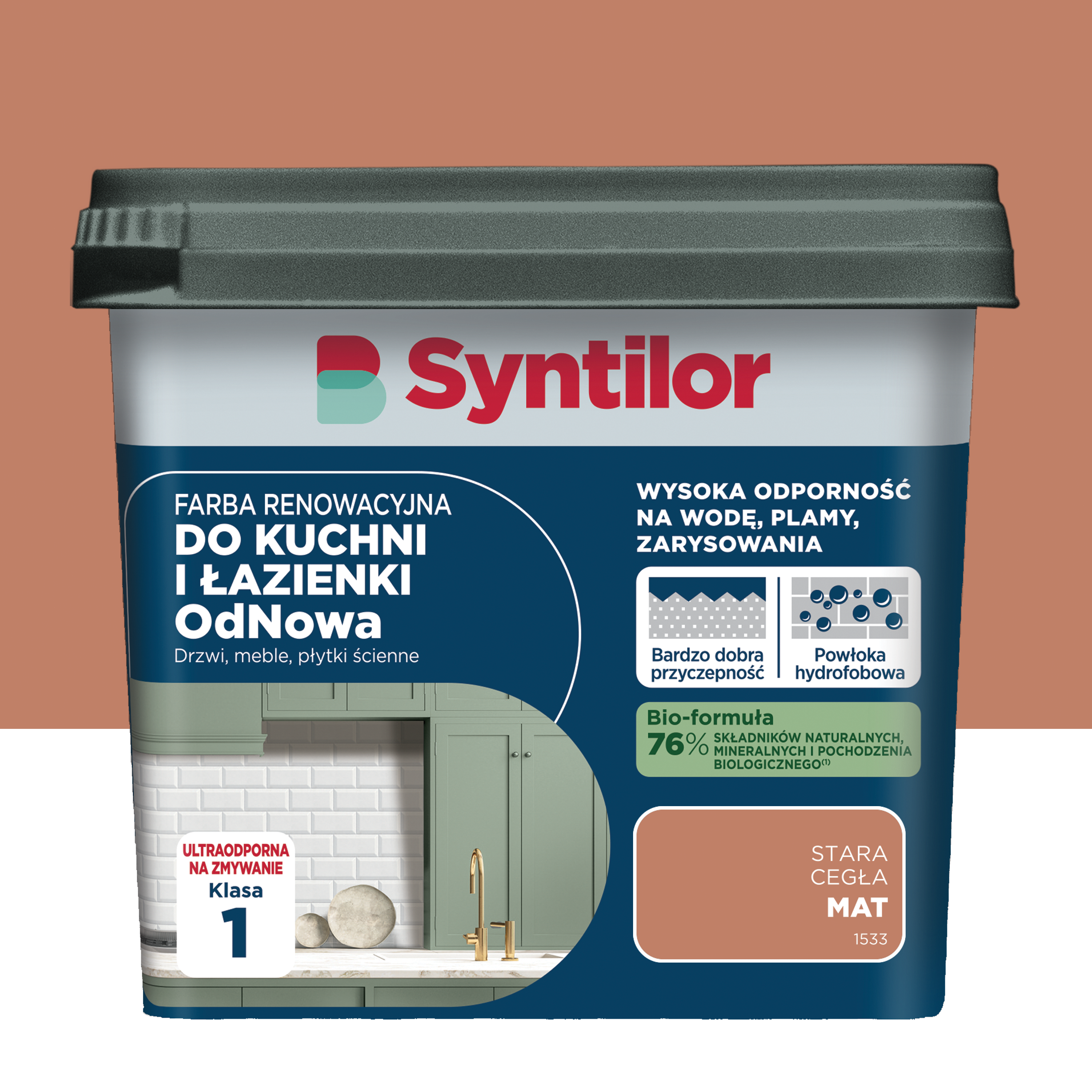 Farba renowacyjna do kuchni i łazienki OdNowa Stara cegła mat 0.75 l Syntilor